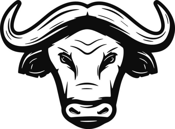 Vinyl decal sticker of a Side View of a Water Buffalo Head