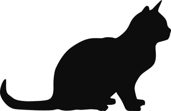 Vinyl decal sticker of a Side View of a Cat Sitting