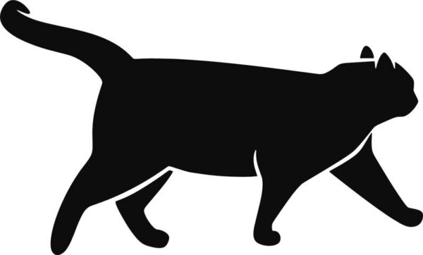 Vinyl decal sticker of a Side View of a Cat Walking Away