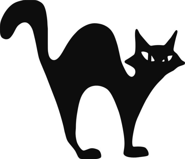 Vinyl decal sticker of a Side View of a Cat Looking with Arched Back