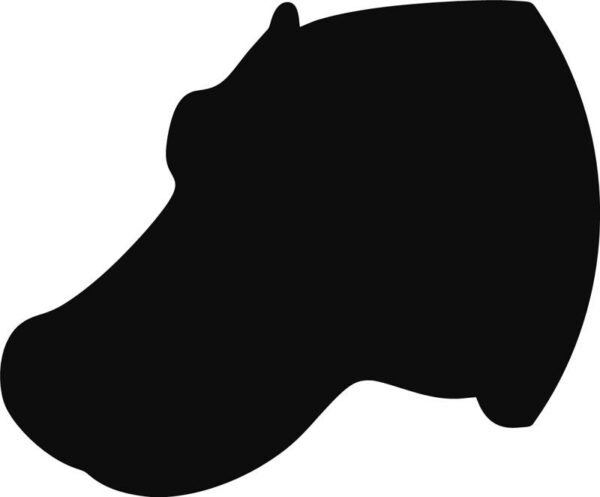 Vinyl decal sticker of a Side View of a Hippo Head