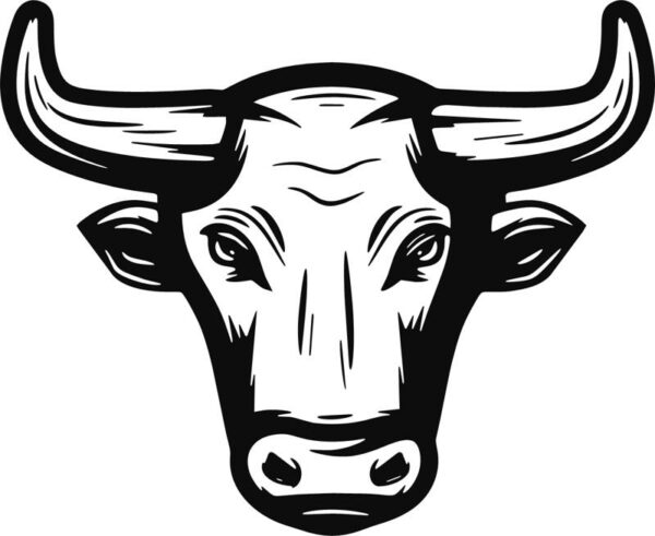 Vinyl decal sticker of a Bull Head