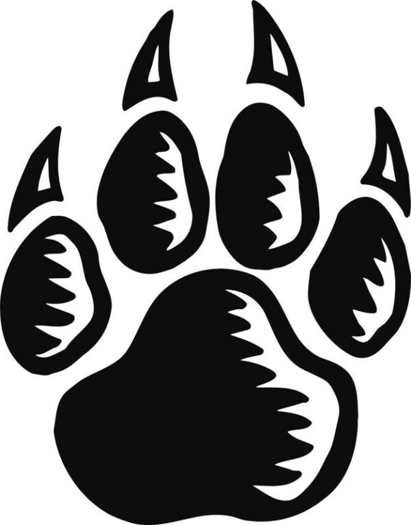 Vinyl decal sticker of a Dog Paw Print with claws